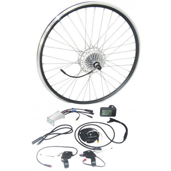 Kit Conversion Vélo électrique 36V 250W - Moteur Roue Arrière 28 Pouces Avec écran LCD - Pour Freins V Ou Disque